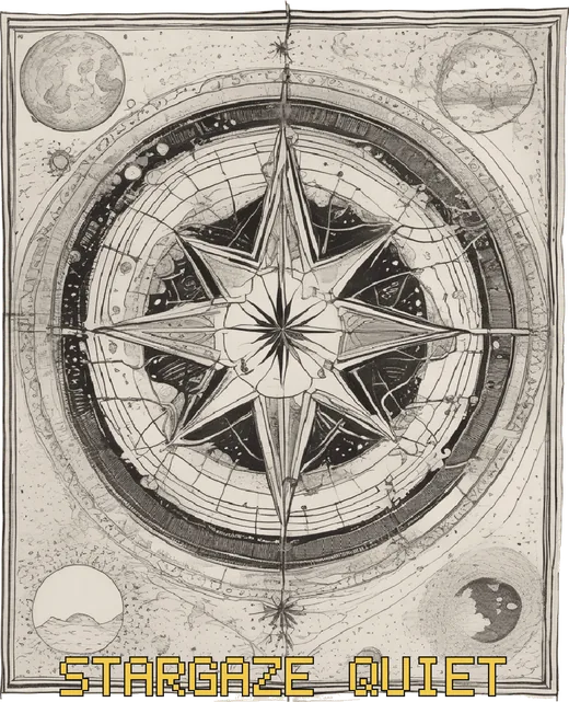 Framed poster mockup with the Starlight Sketch compass artwork
