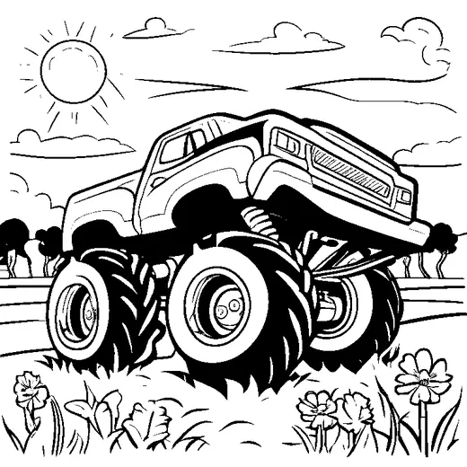 Monster truck coloring page