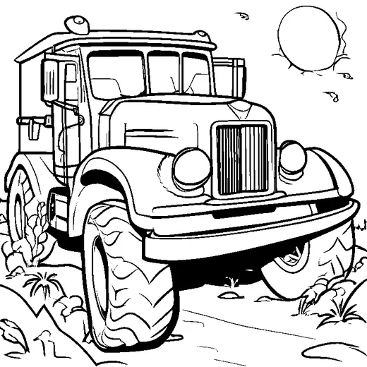 Monster Truck Coloring Book, flat view