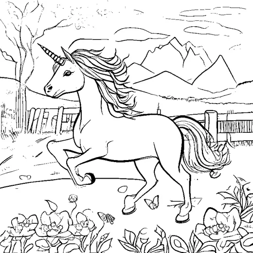 Unicorn coloring page