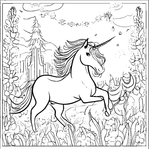 Unicorn coloring page