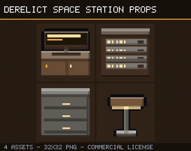 Derelict space station props pack cover
