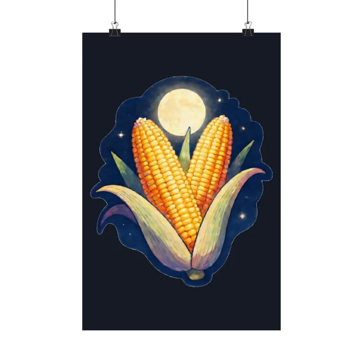 Moonlit Corn Husks Poster, flat view