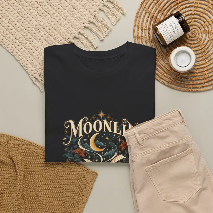 Moonlit Chapters T-Shirt, flat view