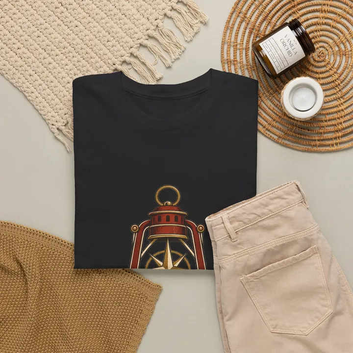 Quiet Watch Compass T-Shirt, flat view